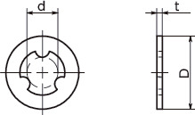 SPC-SWPlastic Captive Washers - PC寸法図