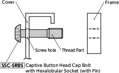 SSC-SRBSCaptive Button Head Cap Bolts with Hexalobular Socket (with Pin)