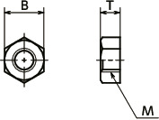 SPV-N1Plastic Hex Nuts - PVDF寸法図