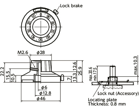 ECT-46NCounting Dials - Analog Display Type寸法図