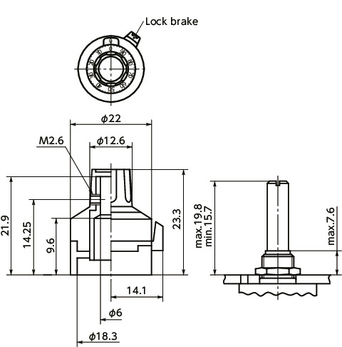 ECT-90NCounting Dials - Analog Display Type寸法図