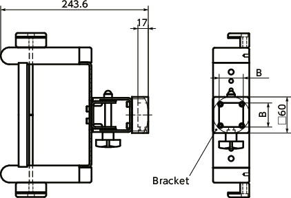 DKBR-AAKeyboard Mounting System - Single Axis Type寸法図