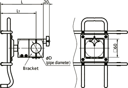 DTK-PBTablet PC Mounting System - 360°rotation Type - Bolt Retention寸法図