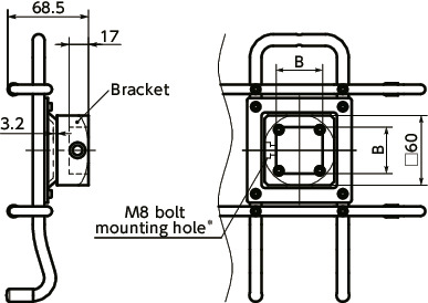 DTR-AATablet PC Holders - for iPad - Fixed Type寸法図