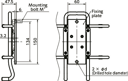 DTR-AFTablet PC Holders - for iPad - Fixed Type寸法図