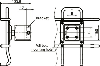 DTT-AATablet PC Mounting System - 360°rotation Type - Spring Retention寸法図