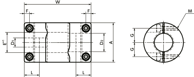 XGL-CFlexible Couplings - High-gain Rubber Type - Long Type寸法図