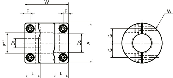 XGS-CFlexible Couplings - High-gain Rubber Type - Short Type寸法図