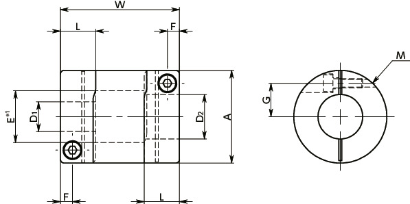 XGT2Flexible Couplings - High-gain Rubber Type - Standard Type寸法図