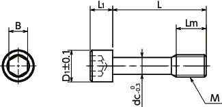 SSC-SDSocket Head Cap Captive Screws with Small Head寸法図