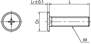 SEQ-TBZCross Recessed Head Cap Screws with Extra Low Profile寸法図