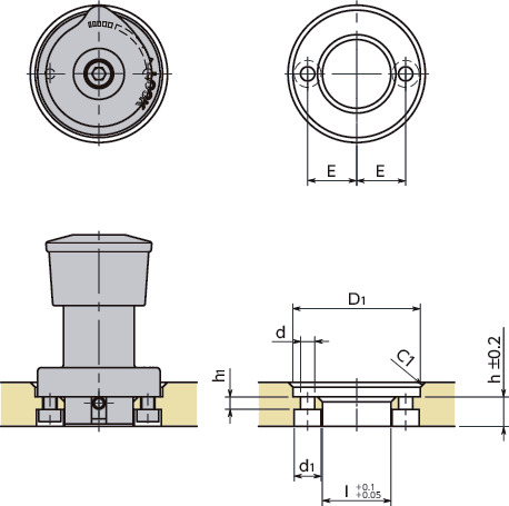 NQTS-F-NI-GLQuick Release Fasteners - Knob Type - Free Slide