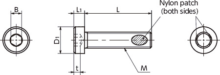 SLHL-ALKLow Profile Socket Head Cap Screws with Nylon Patch – 316L Stainless Steel寸法図