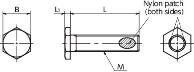 SNHS-LH-ALKUltra Low Profile Hex Head Screws with Nylon Patch寸法図