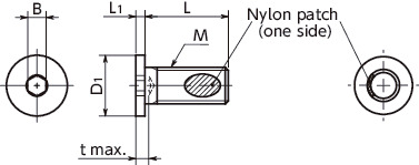 SSH-ALKUltra Low Profile Socket Head Cap Screws with Nylon Patch寸法図