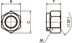 SWUTHex Lock Nuts - Titanium寸法図