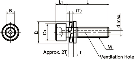 SVSQSVented Socket Head Cap Screws with Captive Wahsers寸法図