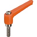 Plastic Clamp Lever, Male Screw