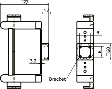 DKB-AAKeyboard Mounting Systems - Fixed Type寸法図