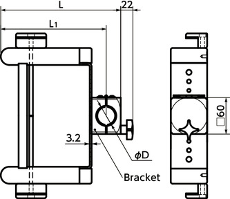 DKB-PBKeyboard Mounting Systems - Fixed Type寸法図