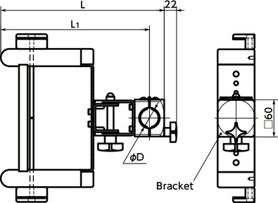 DKBR-PBKeyboard Mounting Systems - Single Axis Type寸法図