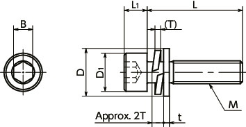SNSQS-SUCSocket Head Cap Screws with Washers for Sheet Metal (SEMS)寸法図