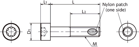 SNCX-ALKHexalobular Socket Head Cap Screws with Nylon Patch寸法図