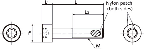 SNCXS-ALKHexalobular Socket Head Cap Screws with Nylon Patch寸法図