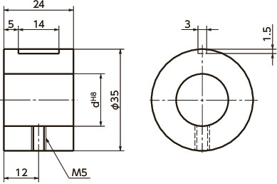 RNCL-RBore Diameter Collars寸法図