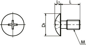 SNMS-UCTruss Head Phillips Screws for Sheet Metal寸法図