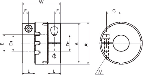 MOT-CFlexible Couplings - Oldham Type - Clamping Type寸法図