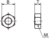 SPC-N-WHPlastic Hex Nuts - PC寸法図