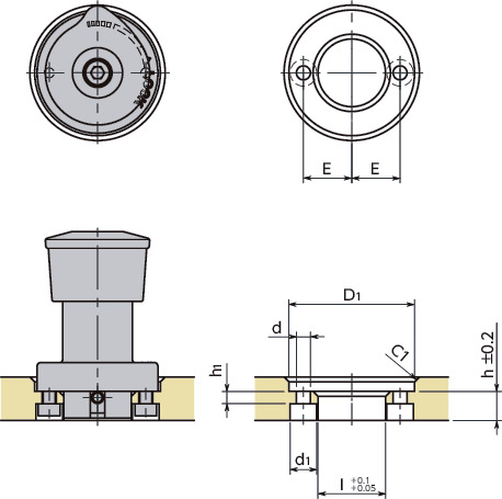 NQTS-F-GLQuick Release Fasteners - Knob Type - Free Slide