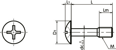 SSCMLPhillips Truss Head Captive Screws - SUS316L寸法図