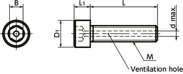 SVSLGVented Socket Head Cap Screws - Hign Intensity Stainless Steel寸法図
