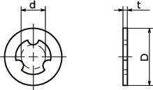 SPC-SW樹脂脱落防止ワッシャ(PC)寸法図