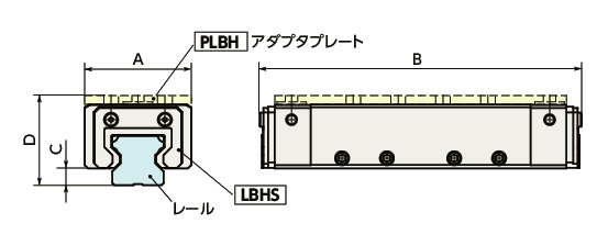 LBHSリニアクランパ・ズィー - 油圧 - 常時閉 - スリムタイプ - ブレーキ機構つき