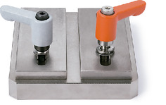 LHCM-Wミニクランプレバー - ばね座金組み込みタイプ - フラットタイプ