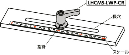 LHCMS-LWP-CRミニクランプレバー - 長穴用座金組み込みタイプ - フラットタイプ