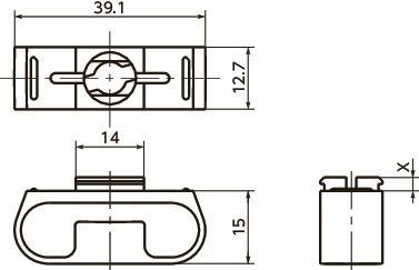 D1-RSリセプタクル - スナップイン - バックロード寸法図