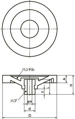 HPS-Nプラソリッドハンドル寸法図