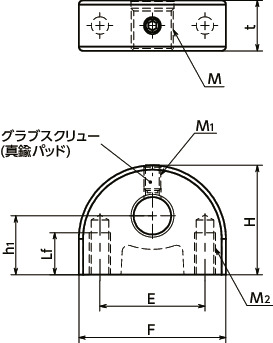 PIXH-Fインデックスプランジャ用取りつけ治具寸法図