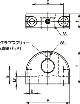 PIXH-Zインデックスプランジャ用取りつけ治具寸法図