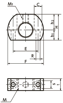 PXVS-Zインデックスプランジャ用取りつけ治具寸法図