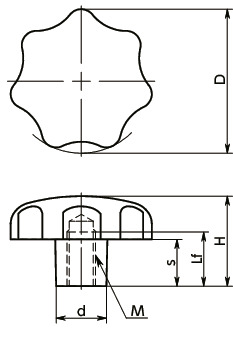KSFA-M-HPセブンロブノブ寸法図