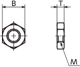 SHN-LP薄形六角ナット寸法図