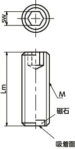 JGSマグネットつきグラブスクリュー寸法図