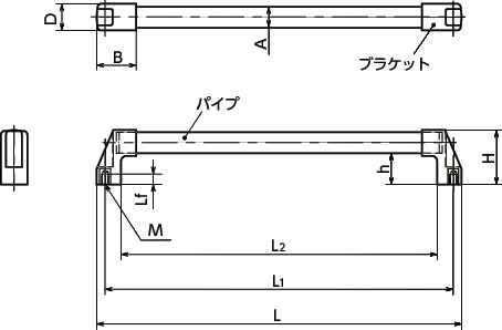 UFAFSステンレスキャビネットチューブラ取っ手