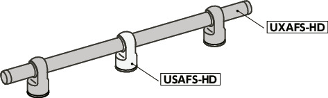 UXAFS-HDチューブラ取っ手 - ハイジェニックデザイン