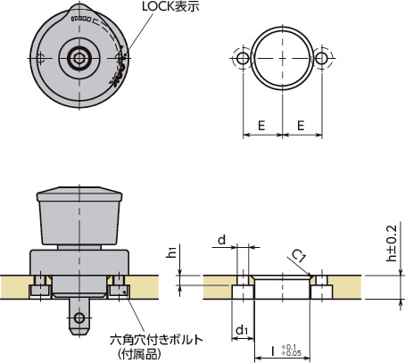 NQTS-GFクイッククランプファスナ - ノブ操作 - スタンダード